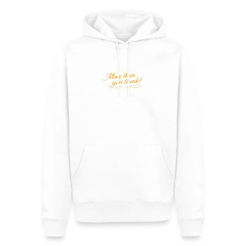 More than you think! - Men’s Premium Organic Hoodie - white - Front - Nico (187cm)