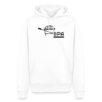 Grand-père Wheelbarrow Jardinage - Sweat à capuche Premium bio Homme - blanc - Devant - Nico (187cm)