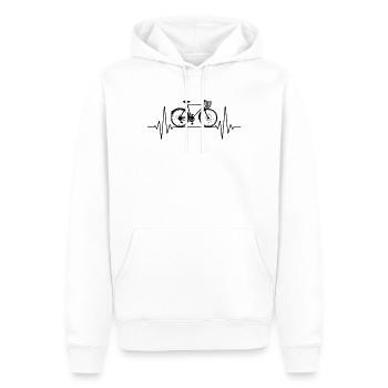 Fahrrad EKG Herzlinie Radsport Leidenschaft - Männer Premium Bio Hoodie - Weiß - Vorne - Nico (187cm)