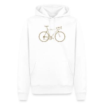 Minimal Rennrad Linienkunst Fahrrad - Männer Premium Bio Hoodie - Weiß - Vorne - Nico (187cm)