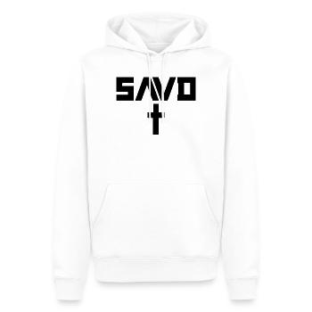 Erlöstes Kreuz Bibel Christlicher Glaube Jesus Erl - Männer Premium Bio Hoodie - Weiß - Vorne - Nico (187cm)