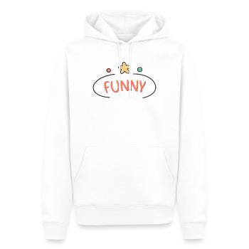 Lettrage Funny Étoile Ludique - Sweat à capuche Premium bio Homme - blanc - Devant - Nico (187cm)