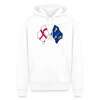 Drapeaux croisés du Cheshire et de l’Angleterre - Sweat à capuche Premium bio Homme - blanc - Devant - Nico (187cm)