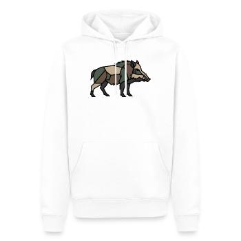 Low Poly géométrique de sanglier - Sweat à capuche Premium bio Homme - blanc - Devant - Nico (187cm)