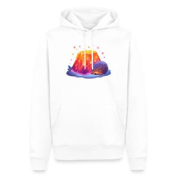 Lavahügel Kuschel Igel - Männer Premium Bio Hoodie - Weiß - Vorne - Nico (187cm)