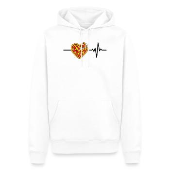 Pizza ist mein Leben, Herzschlag, Foodie, Love - Männer Premium Bio Hoodie - Weiß - Vorne - Nico (187cm)