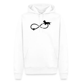 Rauhaardackel Dackel Unendlichkeit  - Männer Premium Bio Hoodie - Weiß - Vorne - Nico (187cm)