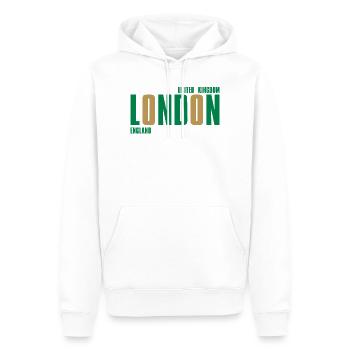 Londres – Angleterre Lyric Design - Sweat à capuche Premium bio Homme - blanc - Devant - Nico (187cm)