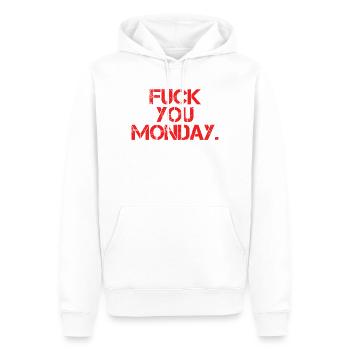 Fick dich Montag - Männer Premium Bio Hoodie - Weiß - Vorne - Nico (187cm)