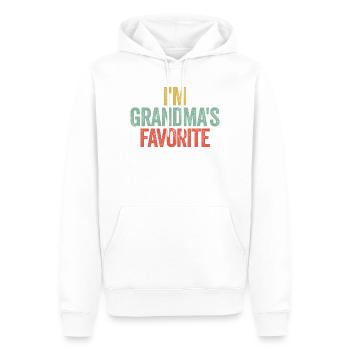 Petit-enfant préféré Drôle Je suis le préféré de Mamie - Sweat à capuche Premium bio Homme - blanc - Devant - Nico (187cm)