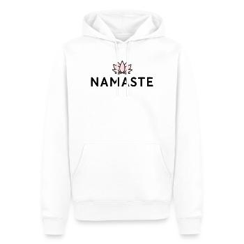 Lotus Zen Minimalist Black - Männer Premium Bio Hoodie - Weiß - Vorne - Nico (187cm)