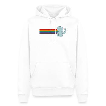 Fléchettes et Vibrations arc-en-ciel - Sweat à capuche Premium bio Homme - blanc - Devant - Nico (187cm)