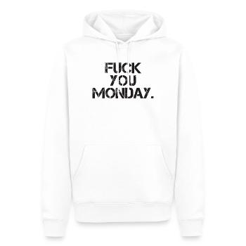 Fick dich Montag - Männer Premium Bio Hoodie - Weiß - Vorne - Nico (187cm)