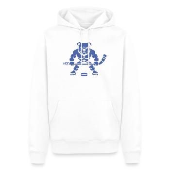 Hockey sur glace en silhouette minimaliste de Bulldog - Sweat à capuche Premium bio Homme - blanc - Devant - Nico (187cm)