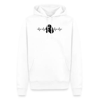 Cocker Spaniel EKG Herzschlag - Männer Premium Bio Hoodie - Weiß - Vorne - Nico (187cm)