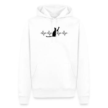 Katze EKG Herzfrequenz Herzschlag - Männer Premium Bio Hoodie - Weiß - Vorne - Nico (187cm)