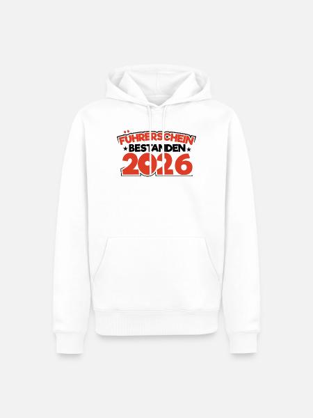 Führerschein 2026 Fahrprüfung Führerscheinprüfung - Männer Premium Bio Hoodie - Weiß