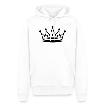 Symbole du Roi Couronne - Sweat à capuche Premium bio Homme - blanc - Devant - Nico (187cm)