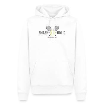 Tennis SMASH-o-holic Hoodie, Socken, Kissen - Männer Premium Bio Hoodie - Weiß - Vorne - Nico (187cm)