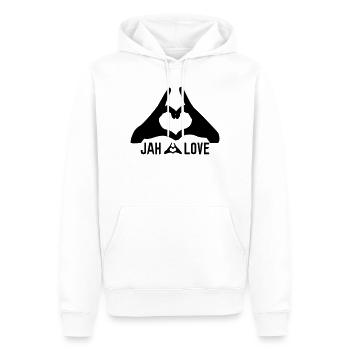 Jah Love - Männer Premium Bio Hoodie - Weiß - Vorne - Nico (187cm)