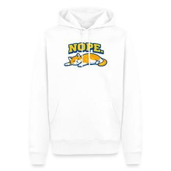 Non, chat endormi : design d’humeur paresseuse - Sweat à capuche Premium bio Homme - blanc - Devant - Nico (187cm)