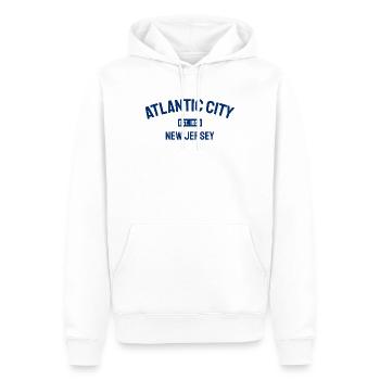 Atlantic City - Fondé en 1854 - New Jersey - États-Unis - Sweat à capuche Premium bio Homme - blanc - Devant - Nico (187cm)