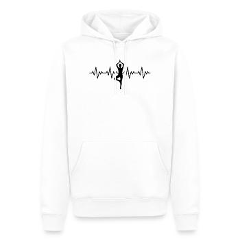 Yoga EKG Herzschlag - Männer Premium Bio Hoodie - Weiß - Vorne - Nico (187cm)