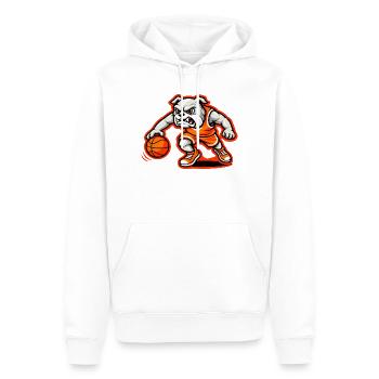 Bulldog Basketball Power-Dribbel-Maskottchen - Männer Premium Bio Hoodie - Weiß - Vorne - Nico (187cm)