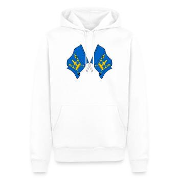 Drapeaux du Suffolk croisés - Sweat à capuche Premium bio Homme - blanc - Devant - Nico (187cm)