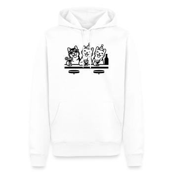 Party Katzen Kater Bar Trinken - Männer Premium Bio Hoodie - Weiß - Vorne - Nico (187cm)