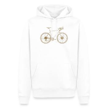 Golden Bicycle Line Design Vélo de route rétro - Sweat à capuche Premium bio Homme - blanc - Devant - Nico (187cm)