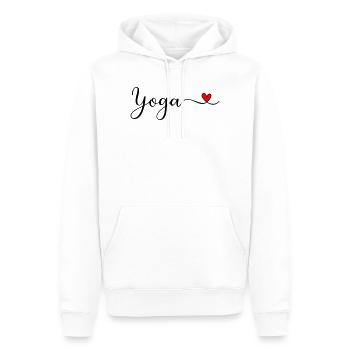 Yoga - Männer Premium Bio Hoodie - Weiß - Vorne - Nico (187cm)