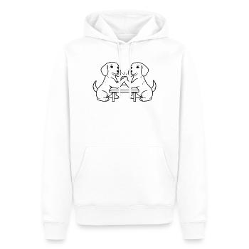 Teckel Bras de fer Bras de fer - Sweat à capuche Premium bio Homme - blanc - Devant - Nico (187cm)