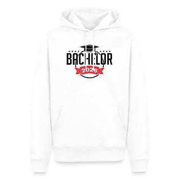 Bachelor 2026 Abschluss Promotion Sponsion - Männer Premium Bio Hoodie - Weiß - Vorne - Nico (187cm)