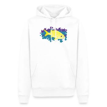Corocoro jaune - Haemulon flavolineatum - Sweat à capuche Premium bio Homme - blanc - Devant - Nico (187cm)