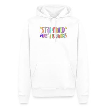 Mot de l’année Cityscape - Sweat à capuche Premium bio Homme - blanc - Devant - Nico (187cm)