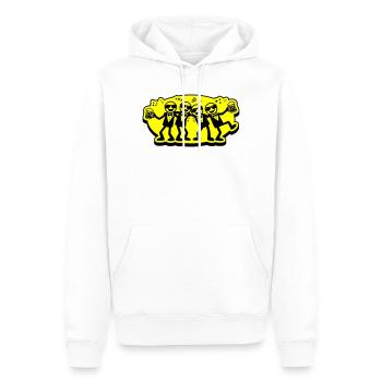 Bière du groupe d’amis du marié - Sweat à capuche Premium bio Homme - blanc - Devant - Nico (187cm)