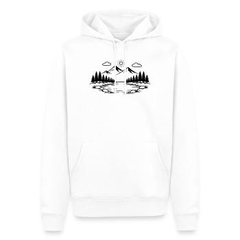 Icône nature des montagnes en plein air - Sweat à capuche Premium bio Homme - blanc - Devant - Nico (187cm)