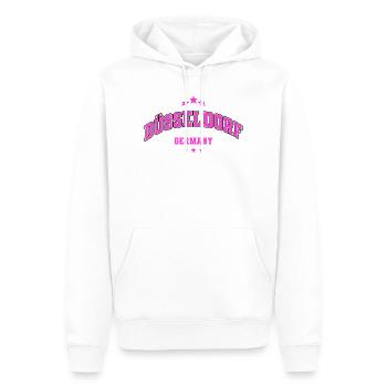Düsseldorf Pink Arc Logo Tee - Männer Premium Bio Hoodie - Weiß - Vorne - Nico (187cm)