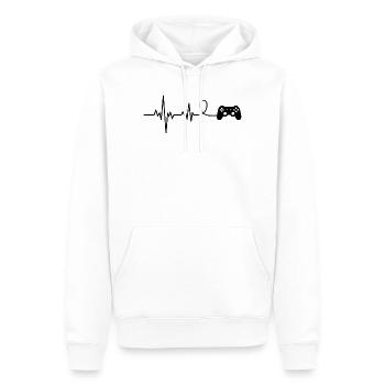 Game Controller Gamer Heartbeat Funny - Men’s Premium Organic Hoodie - white - Front - Nico (187cm)