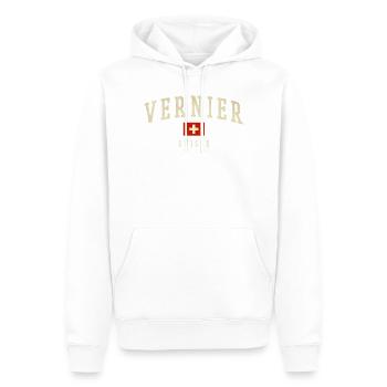 Vernier Suisse Emblem Vintage - Männer Premium Bio Hoodie - Weiß - Vorne - Nico (187cm)