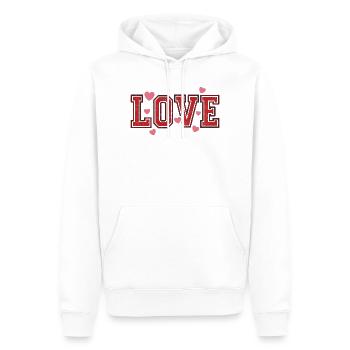 Love Typography – Love Statement with Hearts - Men’s Premium Organic Hoodie - white - Front - Nico (187cm)