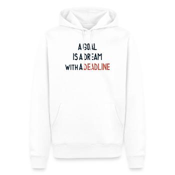 Ein Ziel ist ein Traum mit einer Frist - Männer Premium Bio Hoodie - Weiß - Vorne - Nico (187cm)
