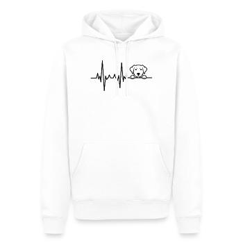 Motif du chien battement de cœur - Battement de cœur du chien battement de cœur - Sweat à capuche Premium bio Homme - blanc - Devant - Nico (187cm)