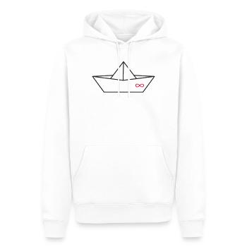 Unendlichkeitszeichen Origami-Boot - Männer Premium Bio Hoodie - Weiß - Vorne - Nico (187cm)
