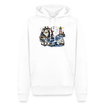 Moutons marins dans la tempête - Sweat à capuche Premium bio Homme - blanc - Devant - Nico (187cm)