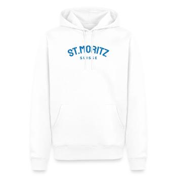 St. Moritz - Suisse - Switzerland - Swiss - Men’s Premium Organic Hoodie - white - Front - Nico (187cm)
