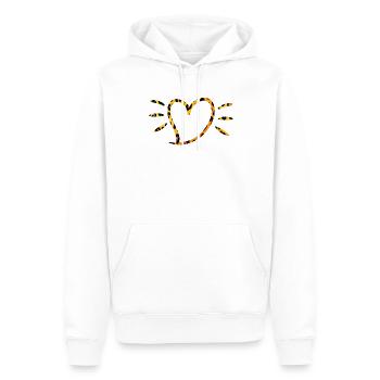 Cœur de léopard aux rayons du soleil - Sweat à capuche Premium bio Homme - blanc - Devant - Nico (187cm)