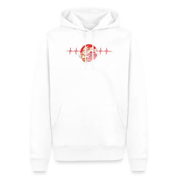 Heartbeat Koi Fish Red Sun Zen Japanese Style - Men’s Premium Organic Hoodie - white - Front - Nico (187cm)