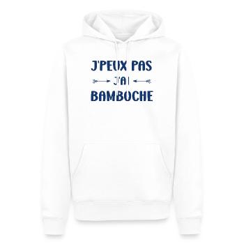 J'peux pas j'ai bamboche - Sweat à capuche Premium bio Homme - blanc - Devant - Nico (187cm)